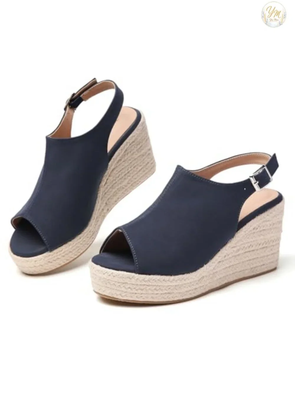 Espadrilles Wedges for Women Open Toe Ankle Strap Platform Dressy Casual